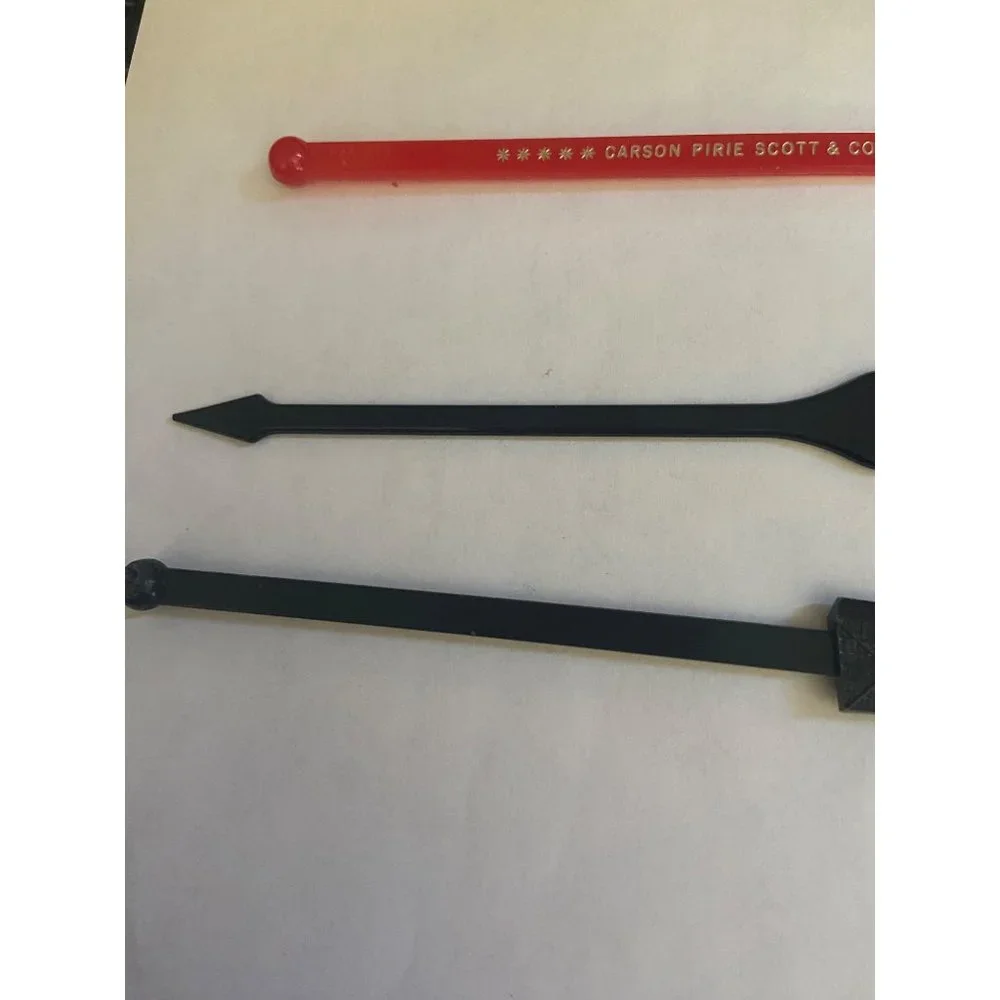 Carson Pirie Scott‎ & Co Chicago, Fred Harvey Lot Of 3 Vintage Swizzle Sticks